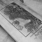 Hurtle Skateboards Stained Maple Black and White